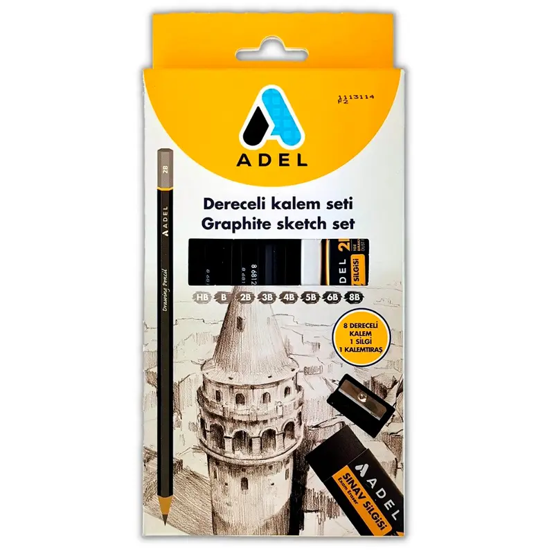 Adel Dereceli Kurşun Kalem Seti 8 Li Paket