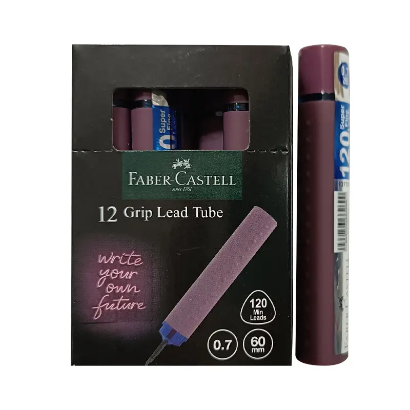 Faber Castell Grip Kurşun Kalem Ucu (Min) 60mm 2B 120 Li Tüp Bordo 0.7mm x 12 Li Paket
