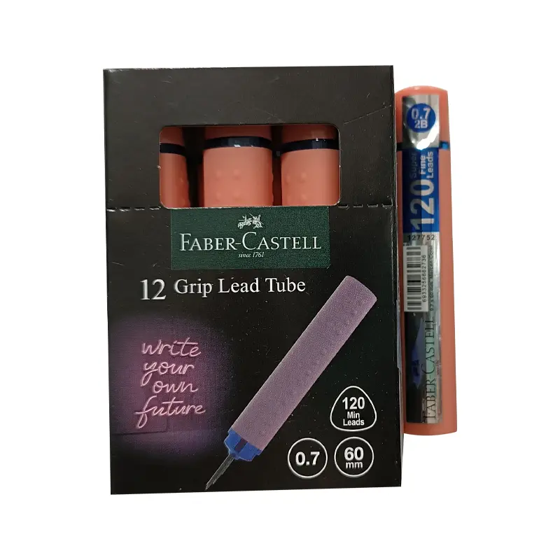 Faber Castell Grip Kurşun Kalem Ucu (Min) 60mm 2B 120 Li Tüp Mercan 0.7mm x 12 Li Paket