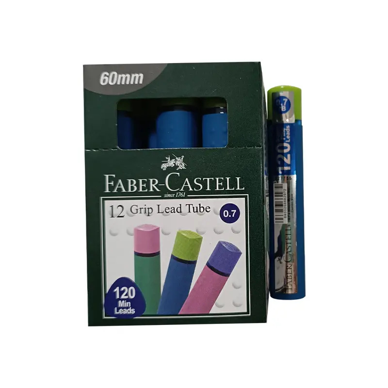 Faber Castell Grip Kurşun Kalem Ucu (Min) 60mm 2B 120 Li Tüp Mavi/Yeşil 0.7mm x 12 Li Paket