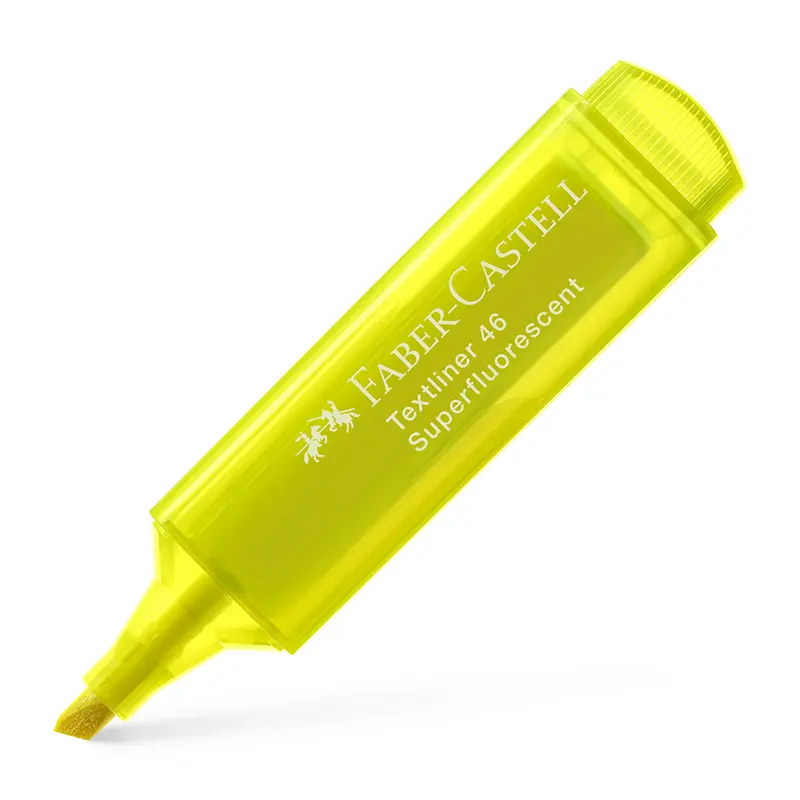 Faber-Castell 1546 Şeffaf Gövde Fosforlu Kalem Sarı x 10 Lu Kutu
