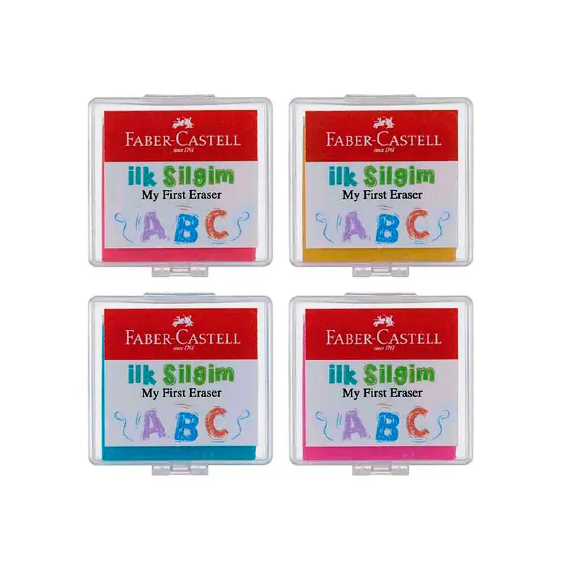 Faber Castell Plastik Kutulu Renkli İlk Silgim x 18 Li Kutu