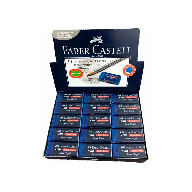 Faber-Castell Dust Free Mavi Sınav Silgisi x 30 Lu Paket