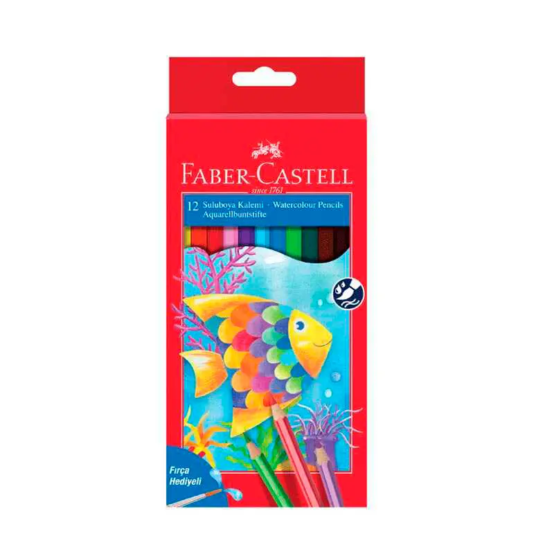 Faber-Castell 1106 Aquarel Sulu Boya Kalemi Karton Kutu 12 Renk