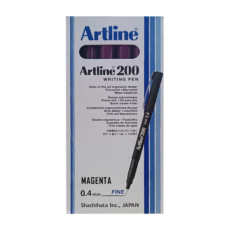 Artline 200N Fine Keçe Uçlu Yazı Kalemi 0.4 mm Magenta 12 Li Kutu