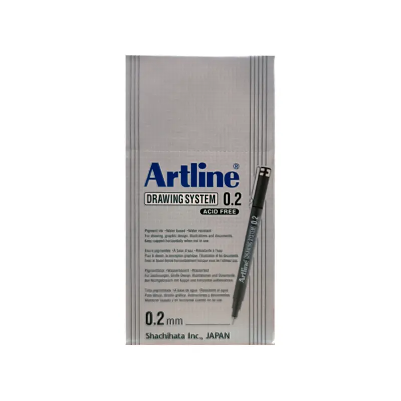 Artline EK-232 Drawing System Teknik Çizim Kalemi 0.2 mm Siyah 12 Li Kutu