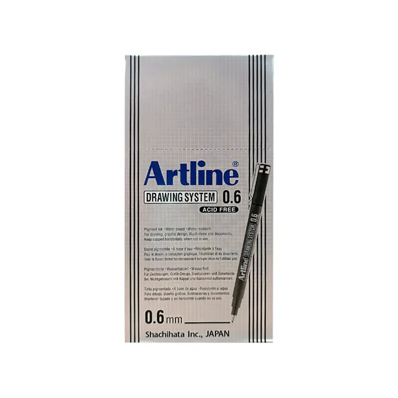 Artline EK-236 Drawing System Teknik Çizim Kalemi 0.6 mm Siyah 12 Li Kutu