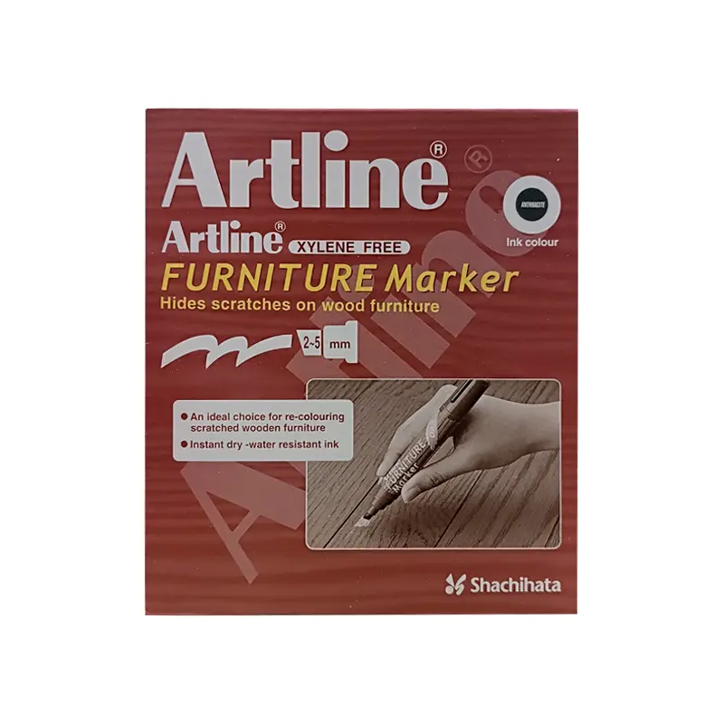 Artline EK-95 Furniture Mobilya Rötuş Kalemi Kesik Uç 2.0 - 5.0 mm Antrasit 12 Li Kutu