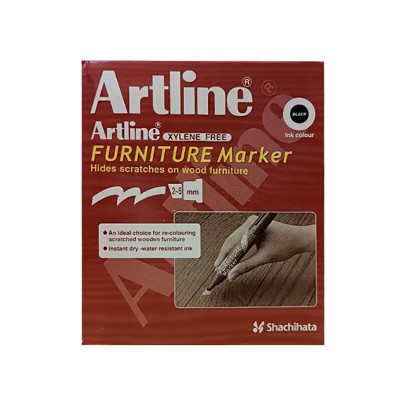 Artline EK-95 Furniture Mobilya Rötuş Kalemi Kesik Uç 2.0 - 5.0 mm Siyah 12 Li Kutu