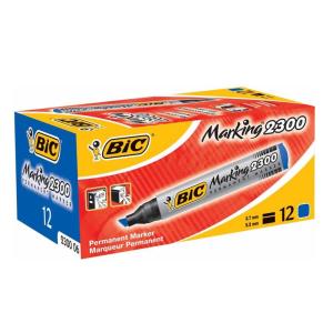 Bic 2300 Permanent Marker Kalem Kesik Uç Mavi 12 Li Kutu