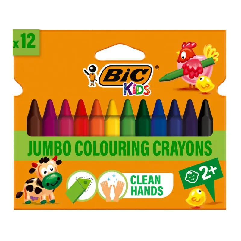 Bic Kids Elleri Kirletmeyen Üçgen Pastel Boya 12 Renk