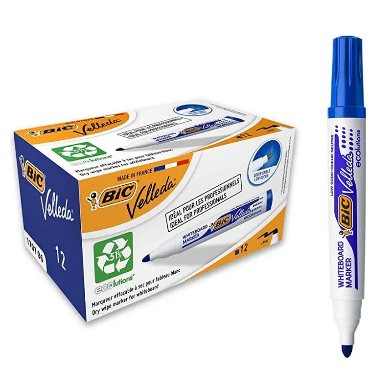 Bic Tahta Kalemi Velleda 1701 Eco Yuvarlak Uç Mavi 12 Li Kutu