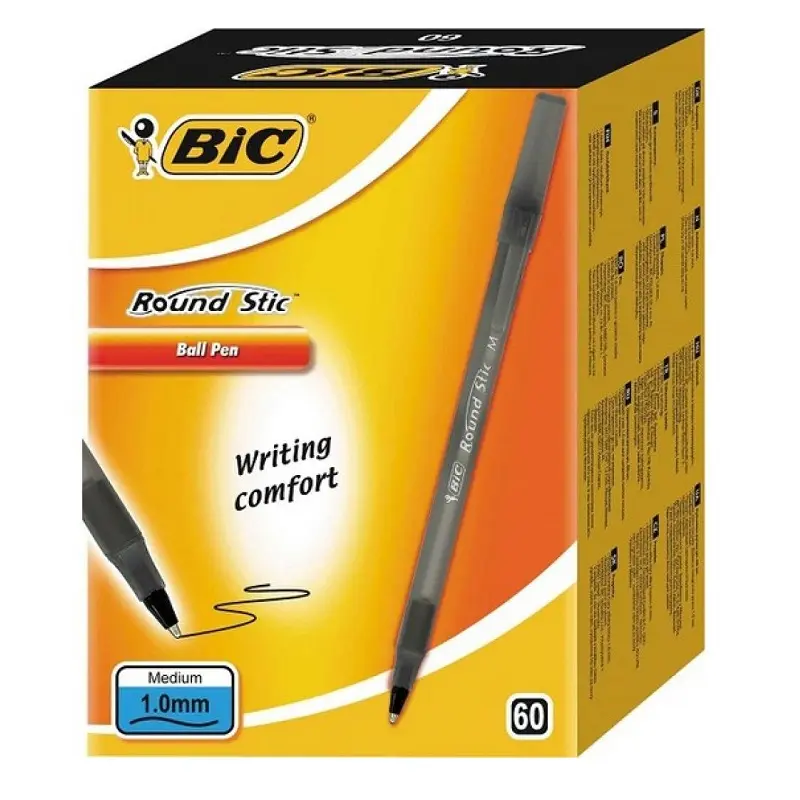 Bic Round Stic Tükenmez Kalem 1.0mm Siyah 60 Lı Kutu