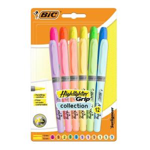 Bic Marking Highlighter Grip 6 Pastel & 6 Neon Fosforlu Kalem 12 Renk Blister