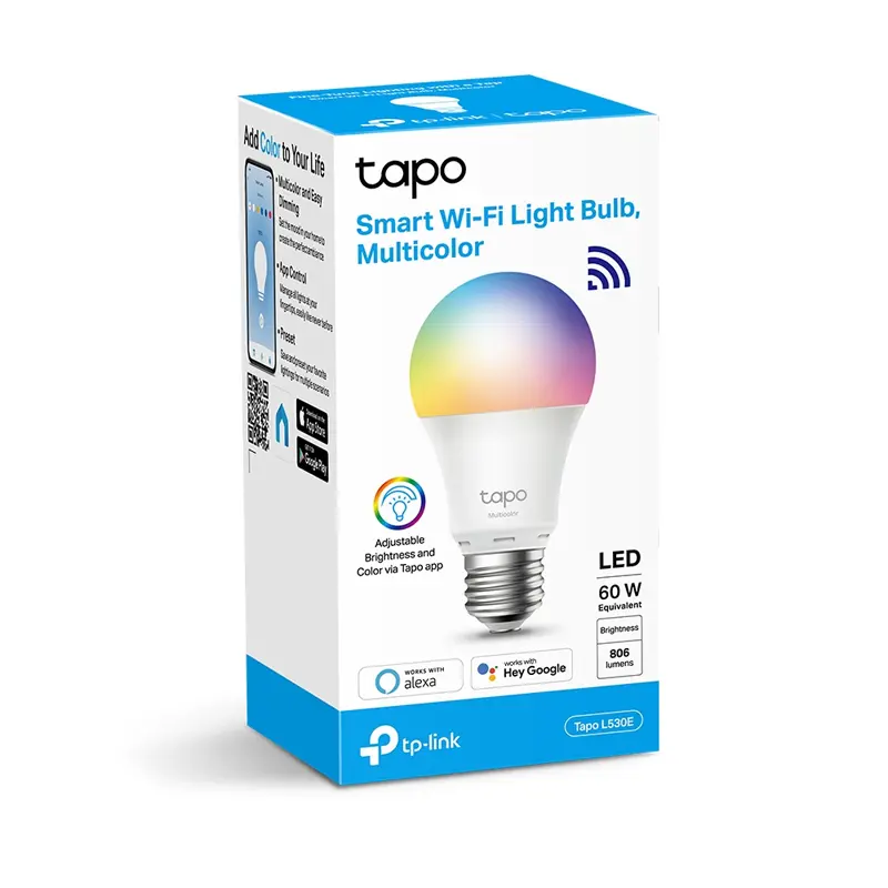 TP-Link Tapo L530E Akıllı Ampul Wi-Fi 60W Çok Renkli 806 Lümen