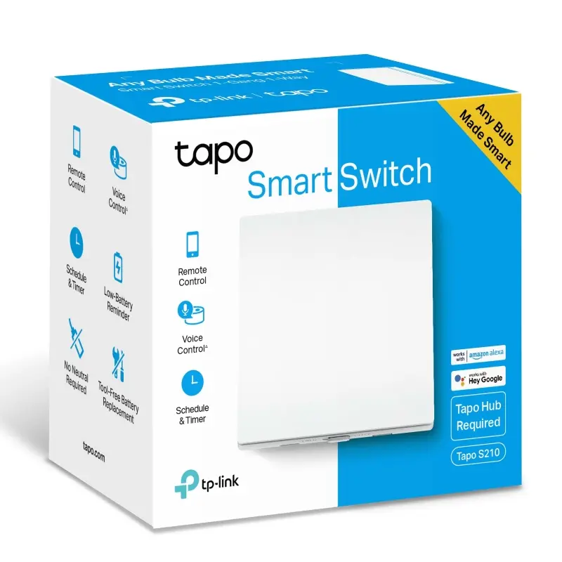 TP-Link Tapo S210 Wi-Fi Akıllı Işık Anahtarı (1 Düğme - 1 Yol)