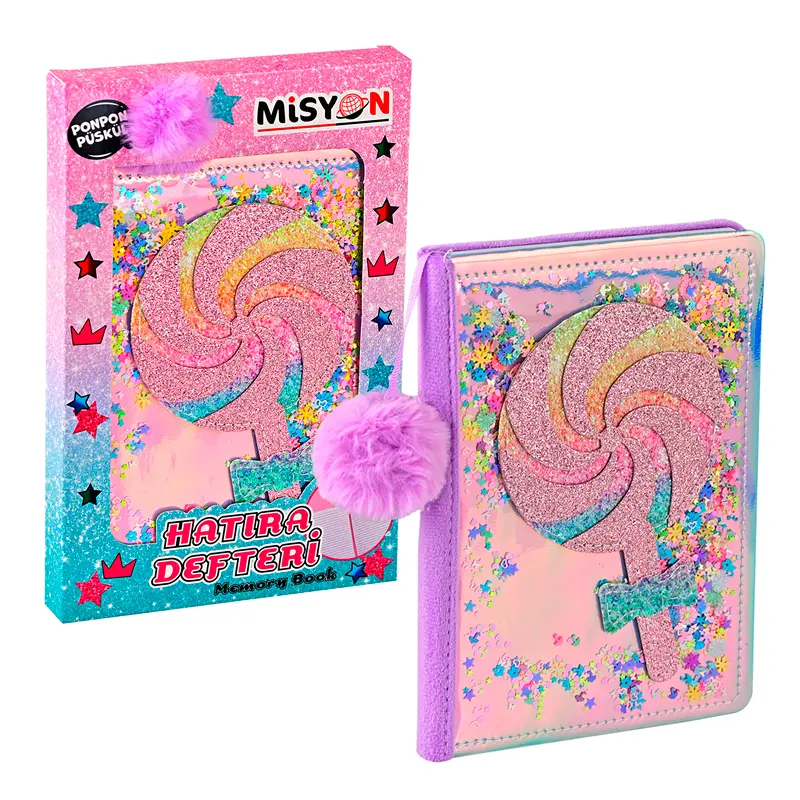 Misyon Candy Squar Ponpon Püsküllü Hatıra Defteri