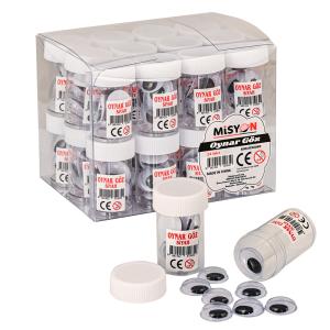 Misyon 10mm Oynar Göz Siyah 18 Li Tüp x 24 Lü Paket