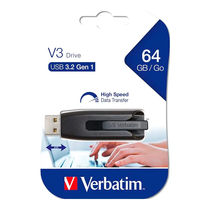 Verbatim V3 Drive Gen 1 USB 3.2 Bellek 64 GB