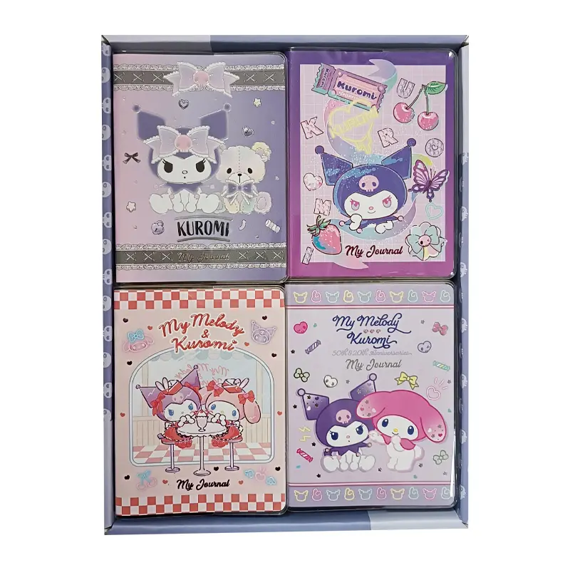 Kuromi Mini Journal Günlük Not Defteri Dikişli A6 80 Gr. 128 Sayfa 16 Lı Stand