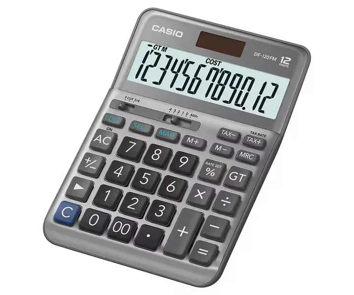 Casio DF-120FM Masaüstü Pratik Hesap Makinesi Metal Önyüz 12 Hane
