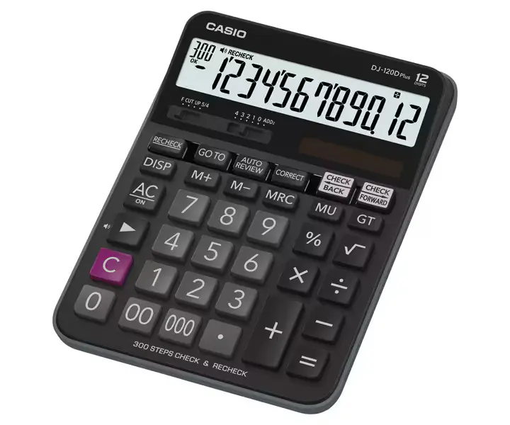 Casio DJ-120DPLUS Kontrol Özellikli Masaüstü Hesap Makinesi 12 Hane