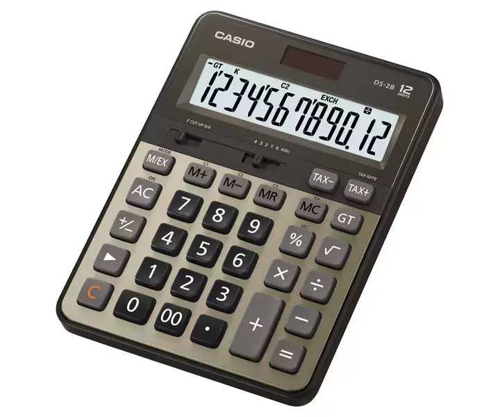 Casio DS-2B Profesyonel Pratik Masaüstü Hesap Makinesi 12 Hane Gold