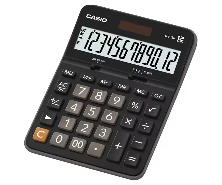 Casio DX-12B Masaüstü Pratik Hesap Makinesi 12 Hane Siyah