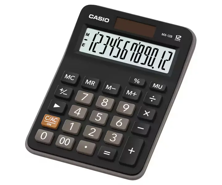 Casio MX-12B Mini Masaüstü Pratik Hesap Makinesi 12 Hane Siyah