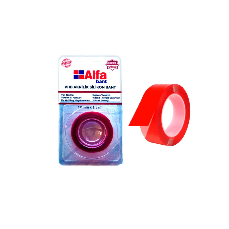 Alfa VHB Akrilik Silikon Çift Taraflı Bant 18mm x 1.5 Metre