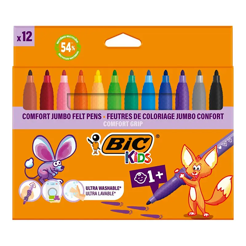Bic 517250 Comfort Jumbo Keçeli Boya Kalemi 12 Renk