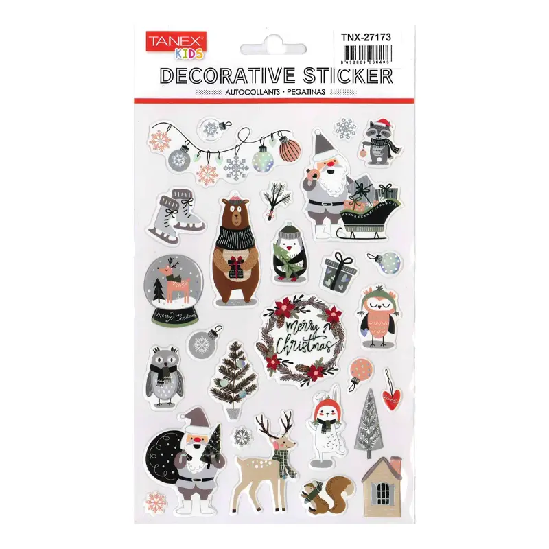 Taneks 27173 Puffy Dekoratif Sticker Yılbaşı Serisi x 5 Li Paket