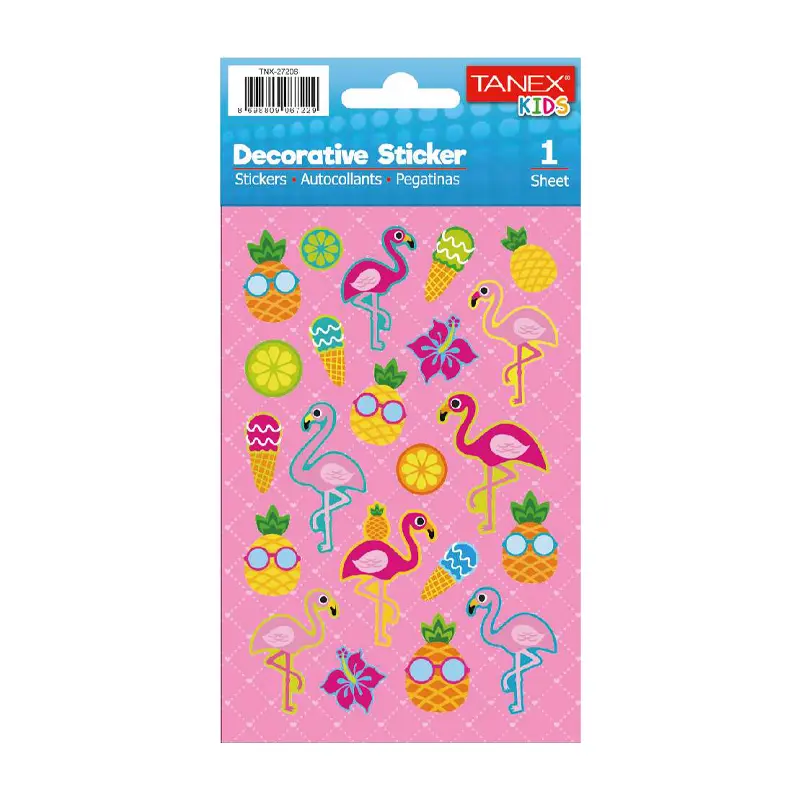 Taneks 27206 Puffy Dekoratif Sticker Flamingo Serisi x 5 Li Paket