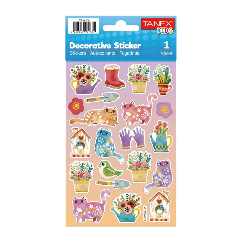 Taneks 27252 Puffy Dekoratif Sticker Sera Bahçe Serisi x 5 Li Paket