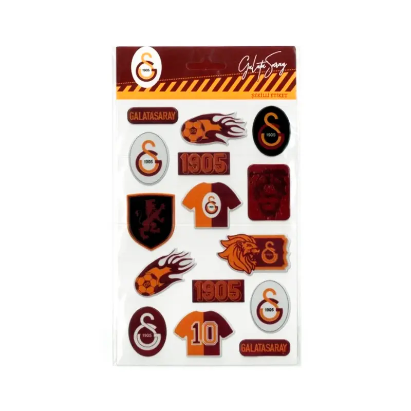 Timon 586216 Galatasaray Kapartma Şekilli Etiket Sticker x 12 Li Paket