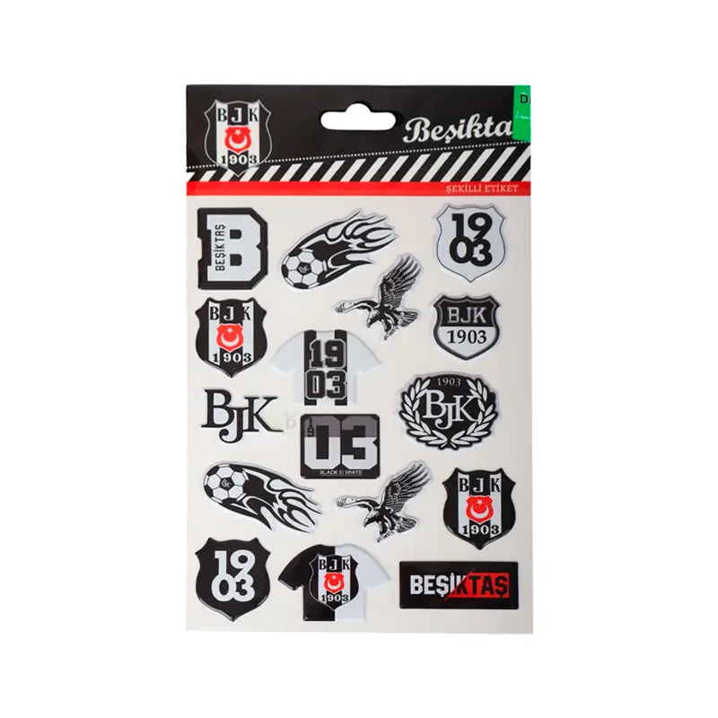 Timon 586217 Beşiktaş Kapartma Şekilli Etiket Sticker x 12 Li Paket
