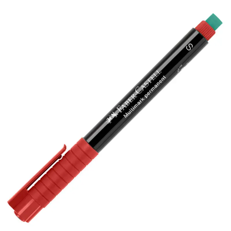 Faber-Castell 1523 Permanent Kalem (S) Kırmızı x 10 Lu Kutu
