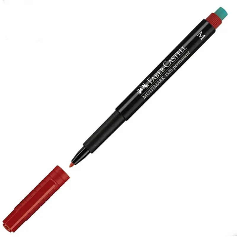 Faber-Castell 1525 Permanent Kalem (M) Kırmızı x 10 Lu Kutu