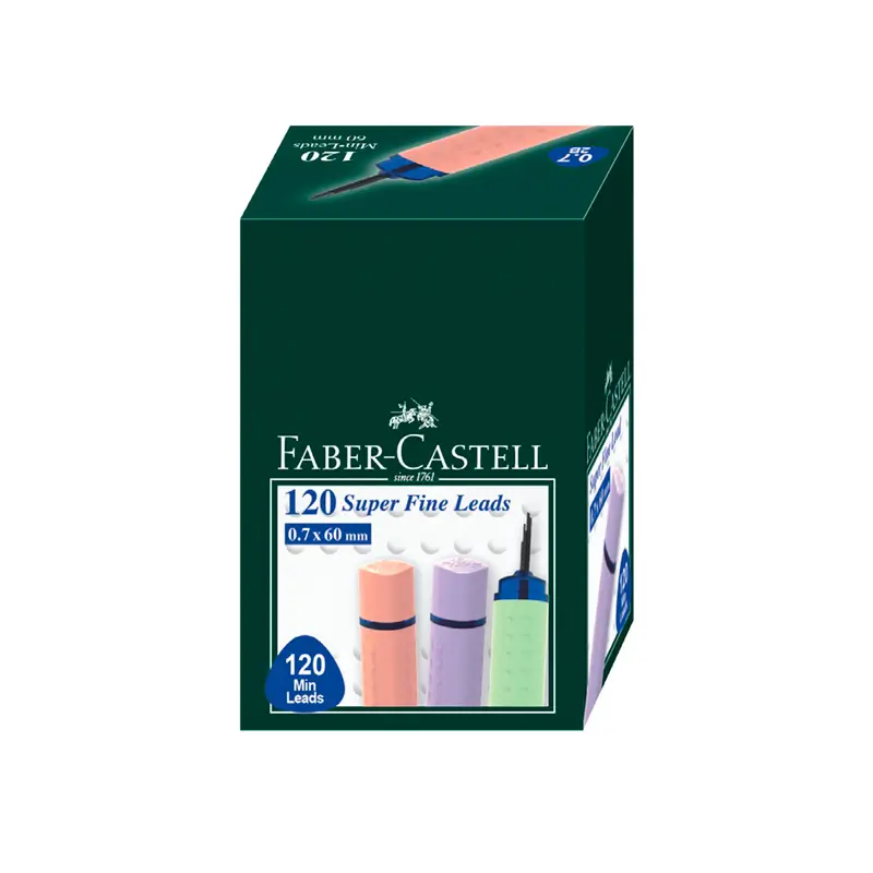 Faber Castell Grip Kurşun Kalem Ucu (Min) 60mm 2B 120 Li Tüp Yeşil/Pembe 0.7mm x 12 Li Paket