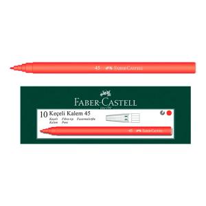 Faber-Castell 45 Keçeli Kalem Kırmızı 10 Lu Kutu