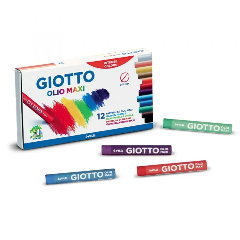 Giotto Olio Maxi Pastel Boya Silindir Gövde Karton Kutu 12 Renk