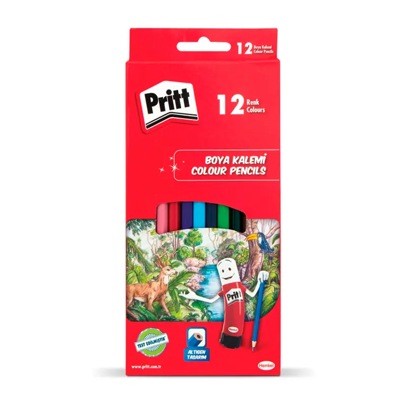 Pritt Karton Kutu Uzun Kuru Boya 12 Renk