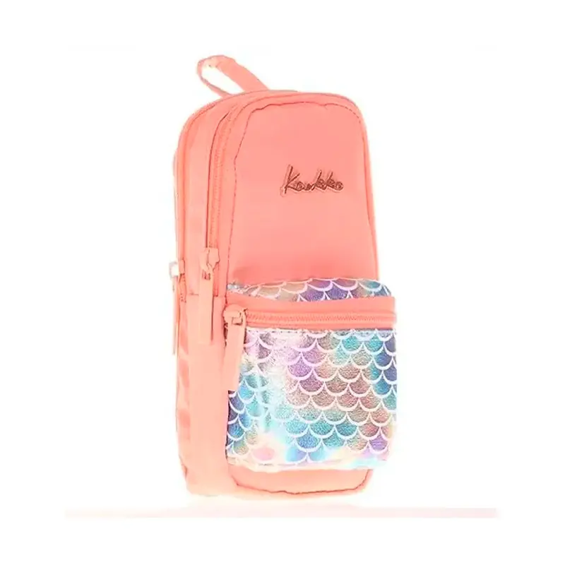 Kaukko K2475 Bright Junior Bag Kalem Çantası Scale Somon