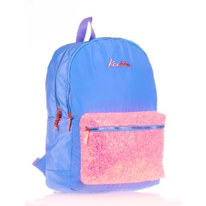 Kaukko K1521 Bright Taşlı Floral Mavi Okul Sırt Çantası