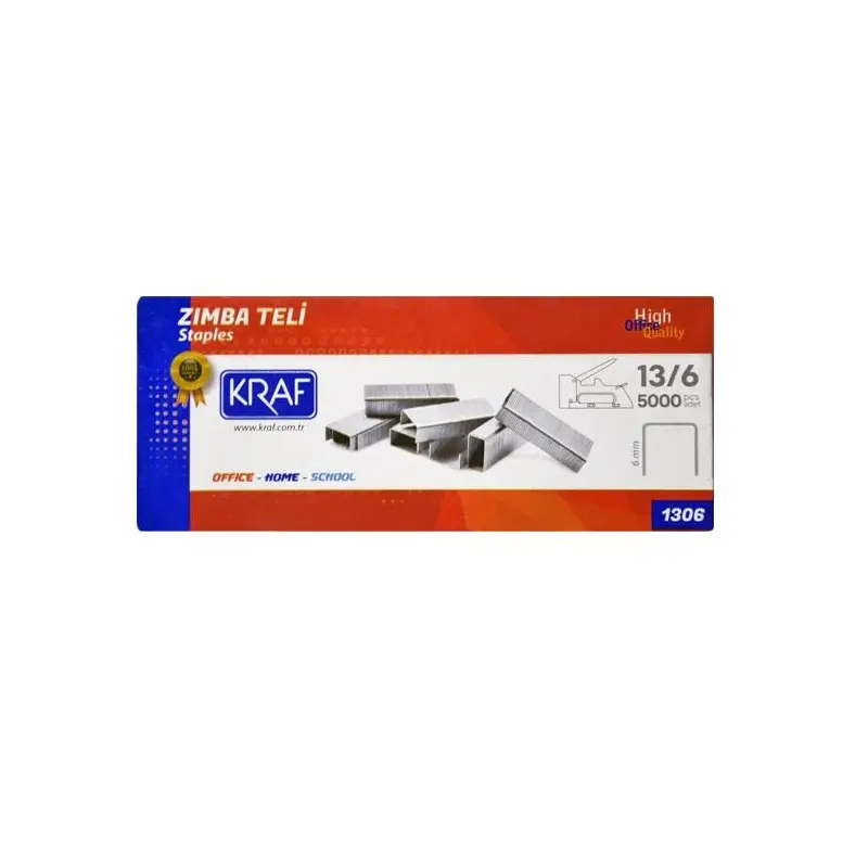 Kraf 1306 Zımba Teli 5000 Li Kutu No:13/6 Metalik Renk