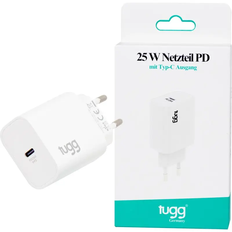 Tugg 104404 Germany Isı ve Akım Korumalı Şarj Başlığı Type-C 25 Watt