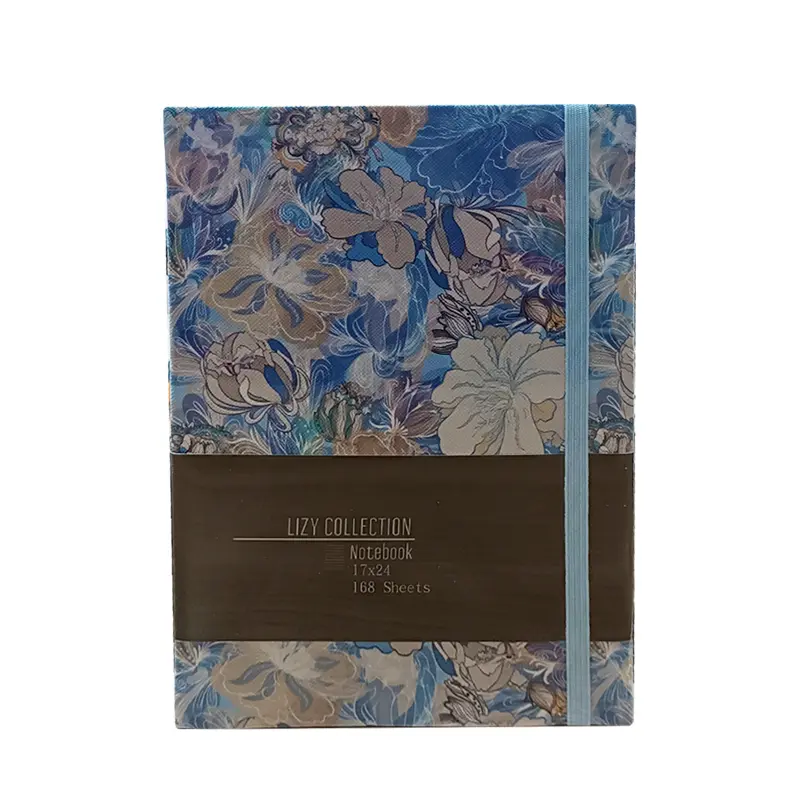 Liz FLW190Ç Çiçek Desenli Suni Deri Esnek Kapak 17x24cm 168 Yaprak Defter Çizgili