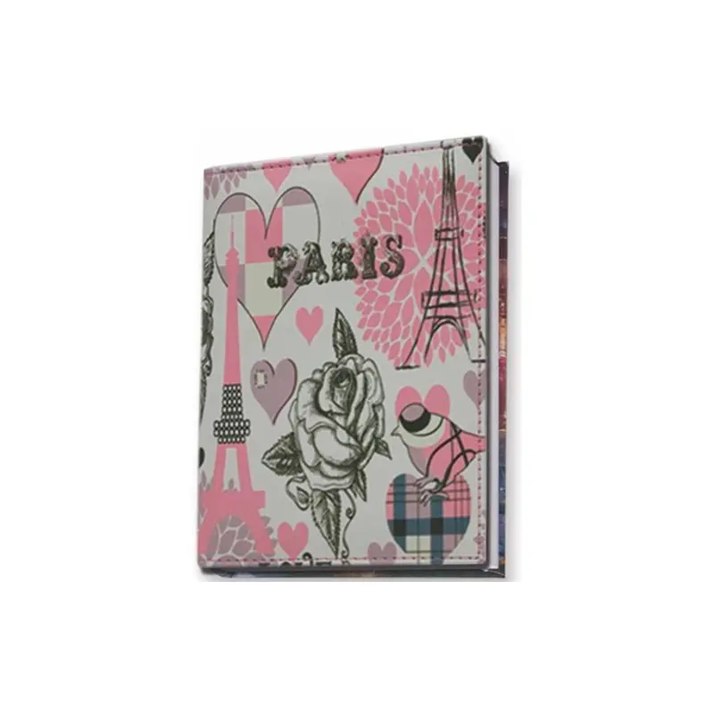 Liz Desenli Suni Deri Kapak Defter 14x20cm 70 Gr. 168 Yaprak Kareli