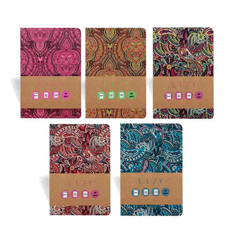 Liz Gravür Desen Esnek Kapak Defter 15x21cm 80 Gr. 120 Yaprak Çizgili