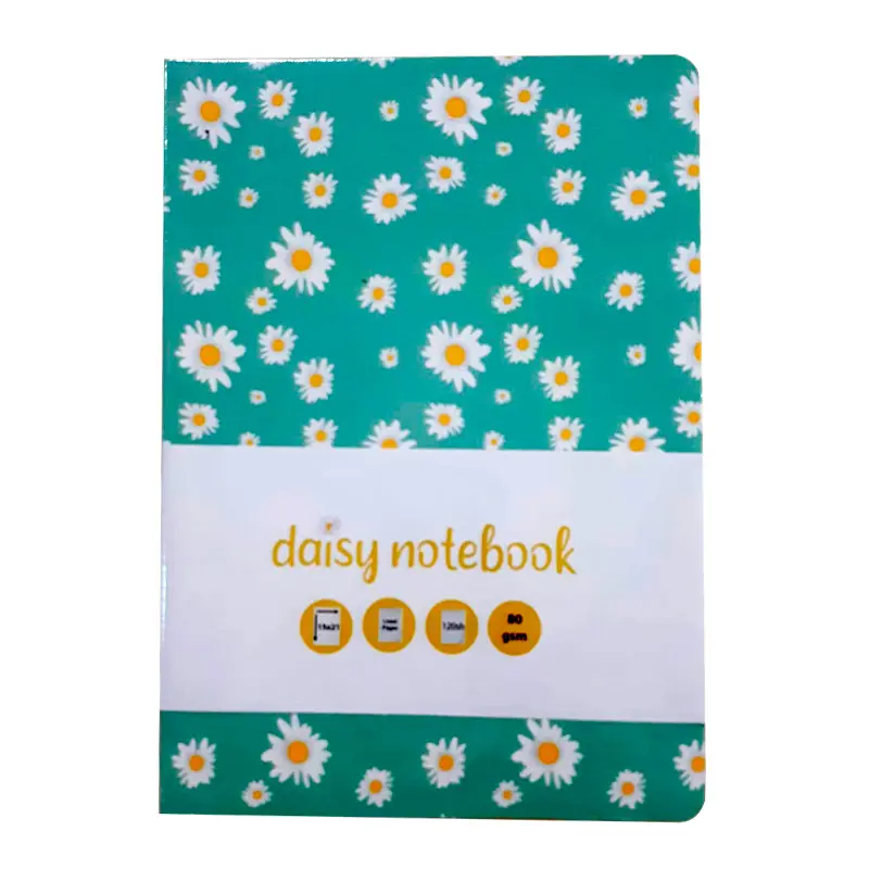 Liz Papatya Desen Esnek Kapak Defter 15x21cm 80 Gr. 120 Yaprak Çizgili